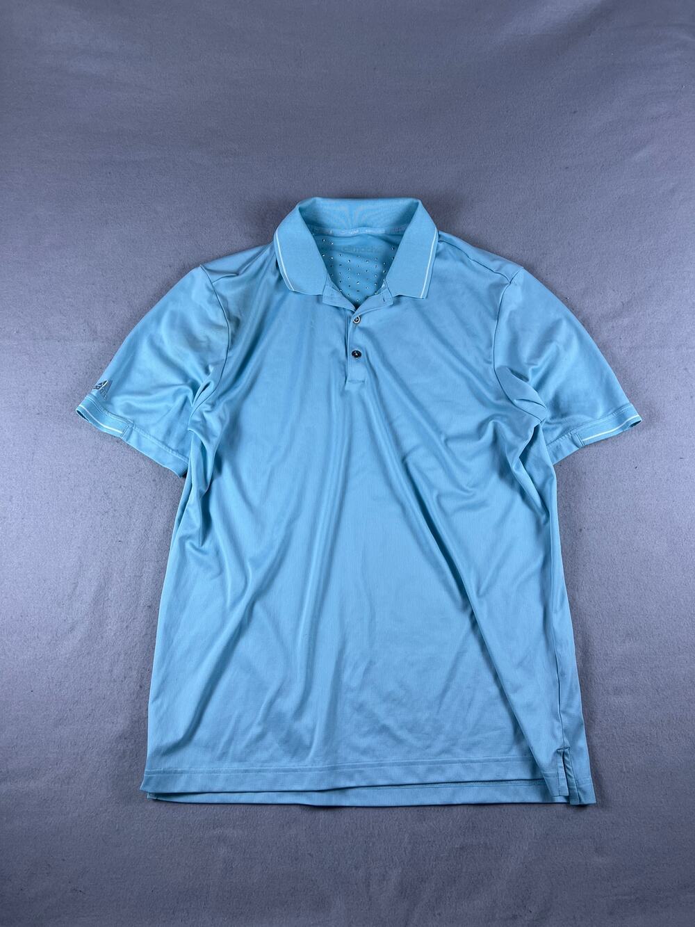 Adidas Climachill Polo Shirt Mens L Blue Short Sleeve Performance Golf Outdoor